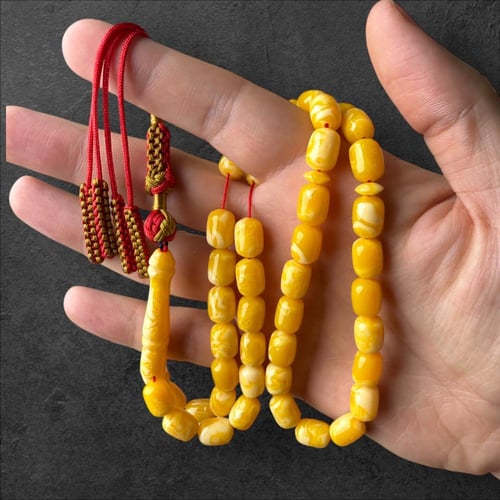 سبحة تراب كهرمان لبناني 8 ملم