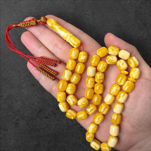 سبحة تراب كهرمان لبناني 10 ملم برميلي