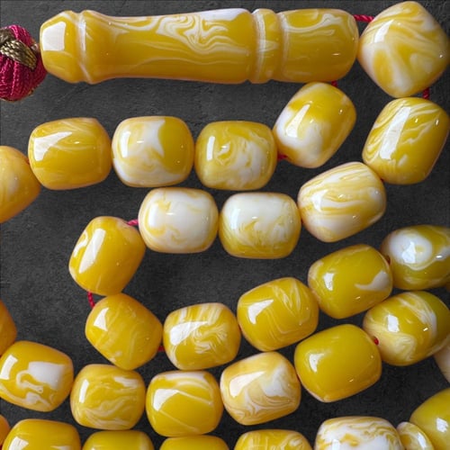 سبحة تراب كهرمان لبناني 10 ملم برميلي