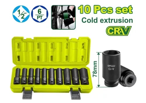 طقم حبات طويل 1/2 بوصة – 10 قطع CR-V
