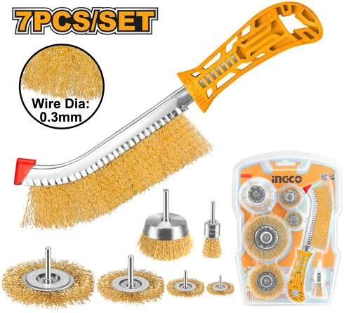 فرش تنظيف سلكية 7 قطع INGCO