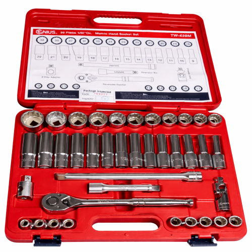 طقم عدة 39 قطعة من “جينياس” (Genius Tools) بقياس 1...