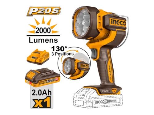 كشاف لاسلكي 20 فولت 2000 Lumens