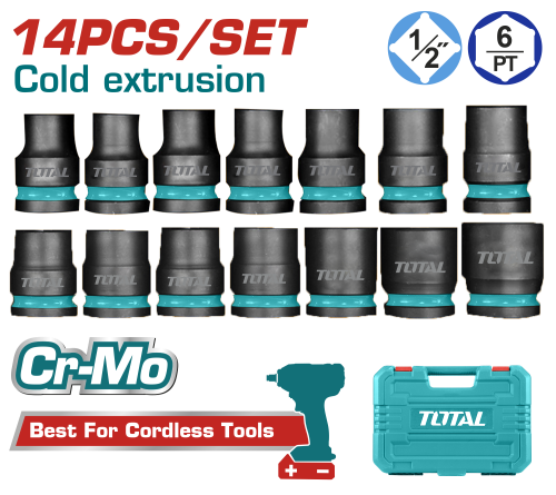 طقم 14قطعة بوكس 1/2إنش من توتال (THISTD12141)