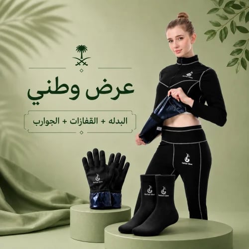 بكج بدلة الساونا المطورة مع القفازات والجوارب