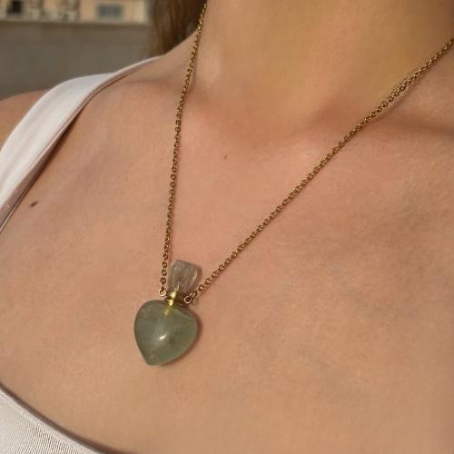 Heart Perfume Necklace, Fluorite