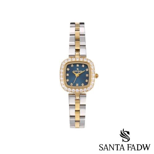 ساعة SANTA FADW نسائي فضي ذهبي مينا كحلي