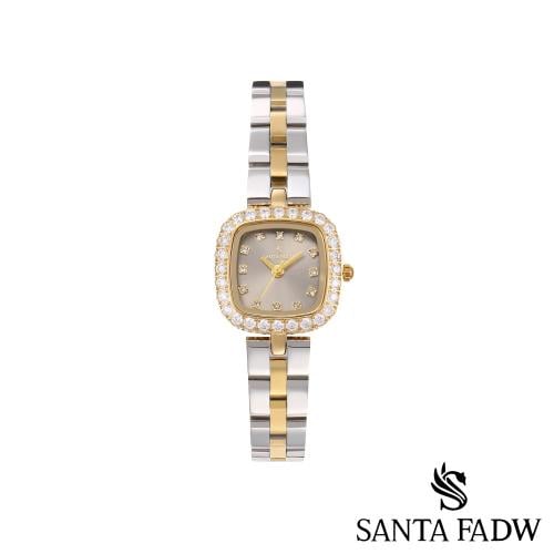 ساعة SANTA FADW نسائي فضي ذهبي مينا رمادي