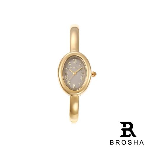 ساعة BROSHA نسائي ذهبي مينا رصاصي