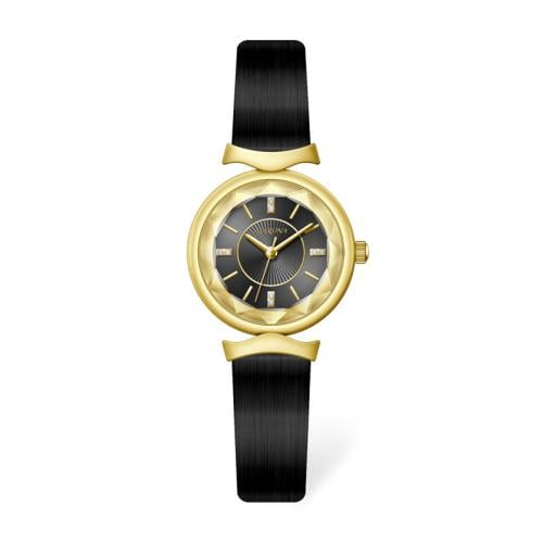 مارفينا نسائي ذهبي جلد اسود مينا اسود