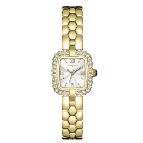 ساعه MARVINA نسائي ذهبي كامل فصوص زيركون