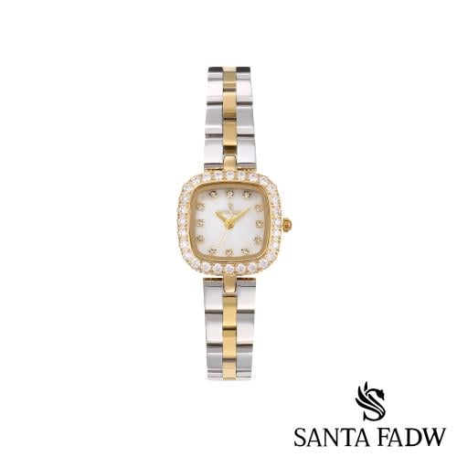 ساعة SANTA FADW نسائي فضي ذهبي مينا صدفي