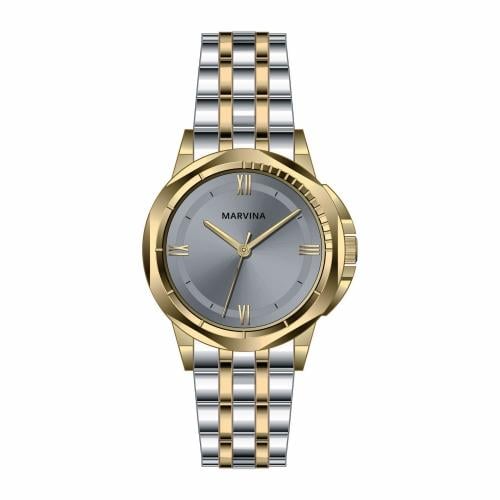 ساعة رجالية من MARVINA بتصميم كلاسيكي بمزيج معدني...