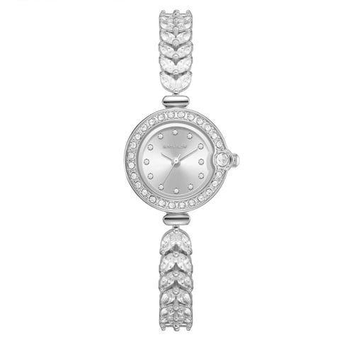 ساعة SANTA FADW فصوص زيركون فضي مينا ابيض