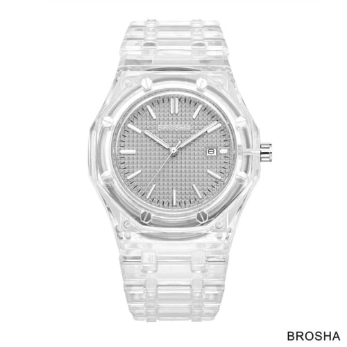 ساعة BROSHA رجالي شفاف
