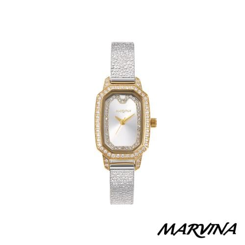 ساعة نسائي موديل مارفينا استيل فضي ذهبي