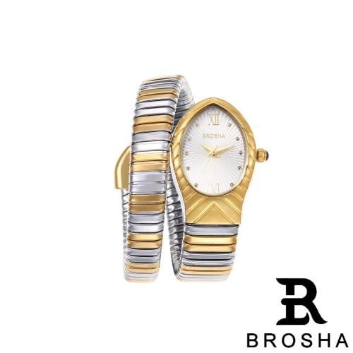 موديل BROSHA ثعبان لفه فضي ذهبي