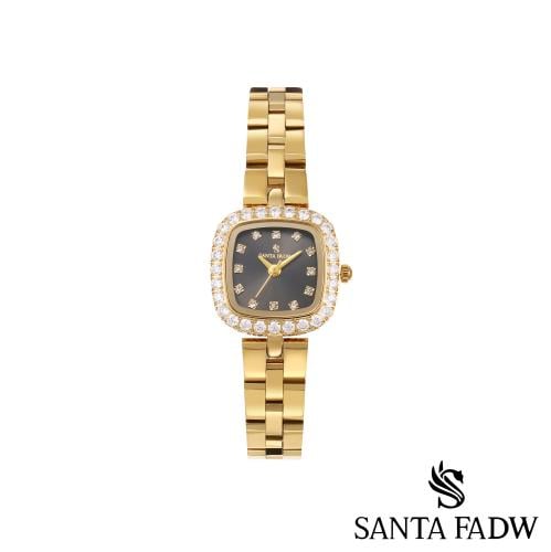 ساعة SANTA FADW نسائي استيل ذهبي مينا اسود