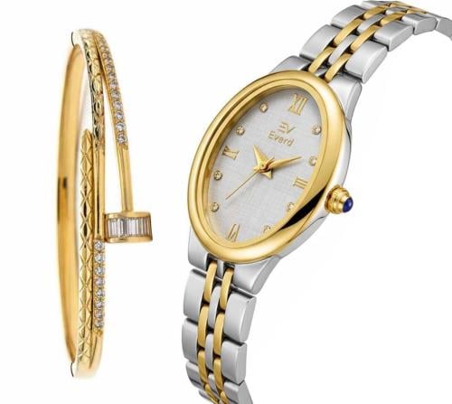 ساعة EVERD نسائي استيل طقم اسوارة