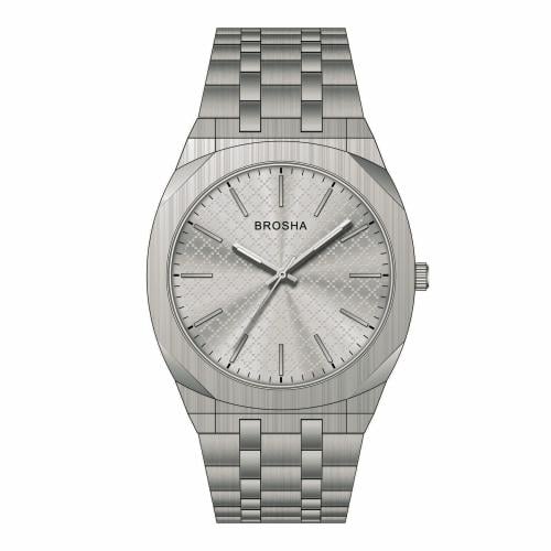 ساعة BROSHA الرجالية الأنيقة لون فضي