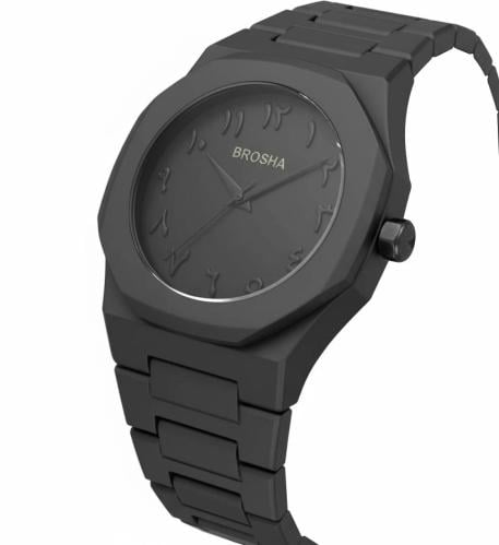 ساعة بروشا كربون اسود داكن