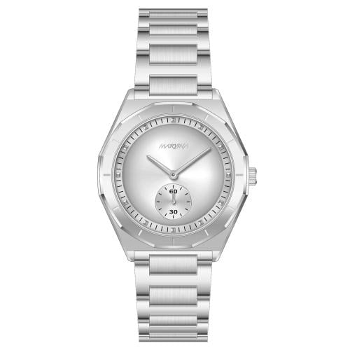 ساعة ستيل فضي مينا ابيض رجالي من MARVINA