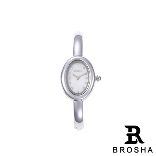ساعة BROSHA نسائي فضي مينا صدفي