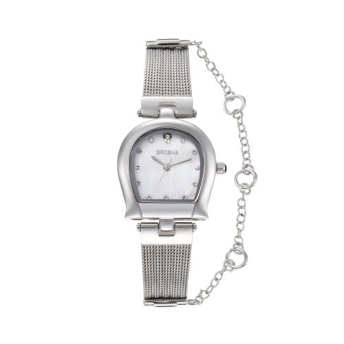 ساعة BROSHA نسائي سير استيل فضي