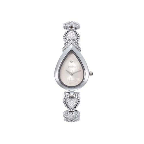 ساعة BROSHA نسائي فضي زيركون