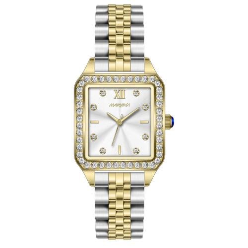 ساعة مارفينا فضي ذهبي مينا ابيض