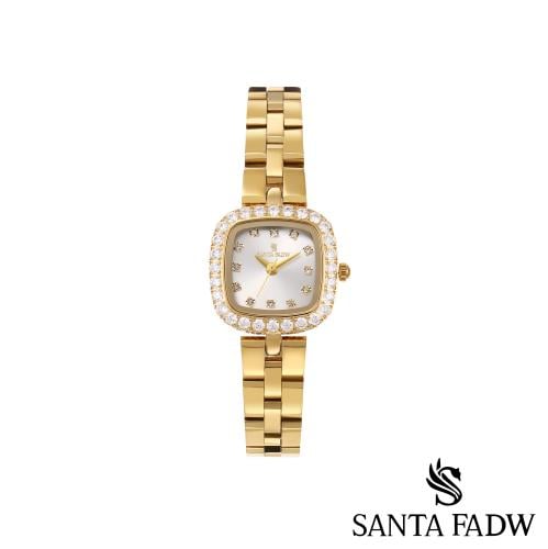 ساعة SANTA FADW نسائي استيل ذهبي مينا ابيض