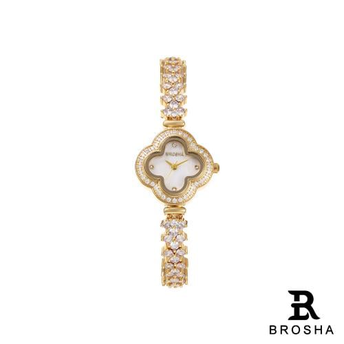 ساعة BROSHA الزيركون بالكامل ذهبي