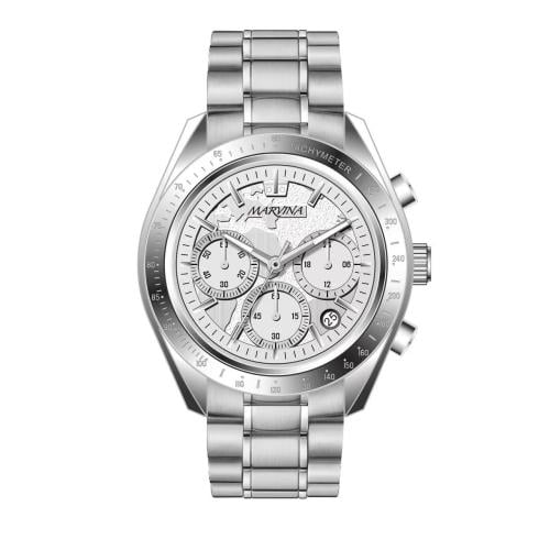 ساعة مارفينا رجالي كرونوغراف ستيل فضي