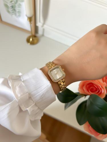 ساعة MARVINA نسائي استيل ذهبي مينا ابيض