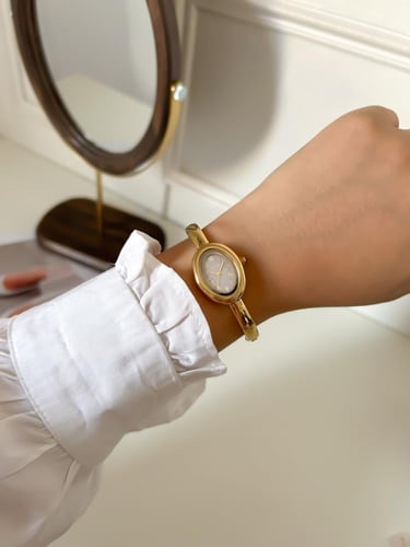 ساعة BROSHA نسائي ذهبي مينا رصاصي