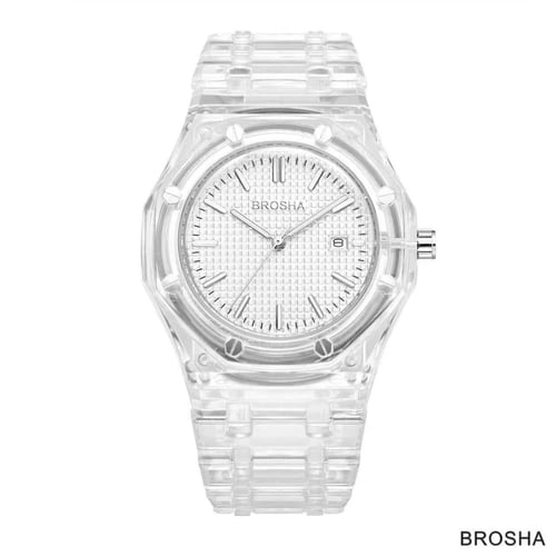 ساعة BROSHA رجالي شفاف