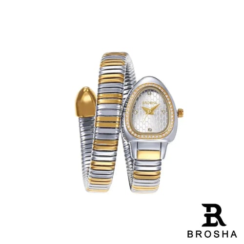 نسائي موديل BROSHA ثعبان لفه فضي ذهبي