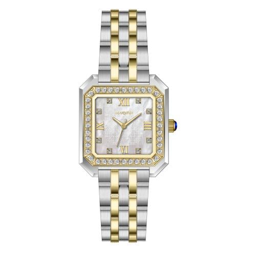 ساعة MARVINAنسائي فضي ذهبي استيل فصوص زيركون