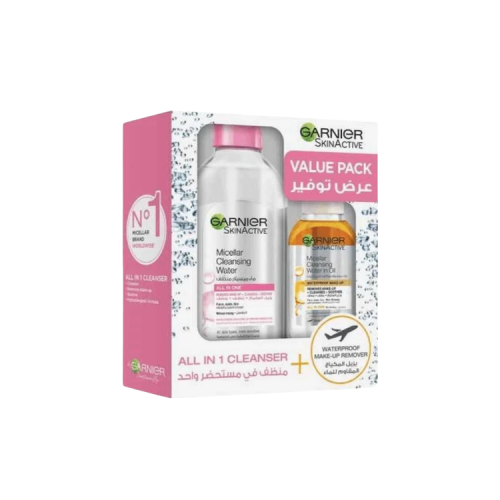 Garnier Skin Active Makeup Remover All In One Package 400 ml + Cleansing Water With Oil 100 ml Eco Pack