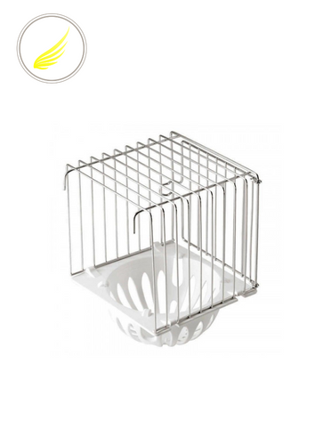 عش طيور خارجي حديد مع قاعدة بلاستيك STA لون ابيض