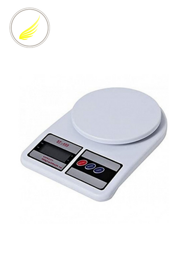 ميزان إلكتروني أبيض بحد 5-كيلو