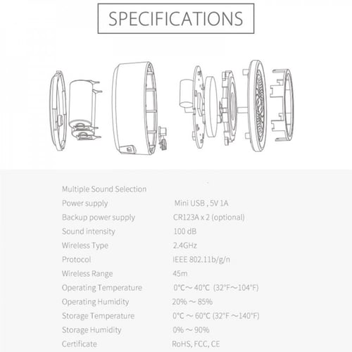قارئ حرارة ورطوبة WiFi ذكي