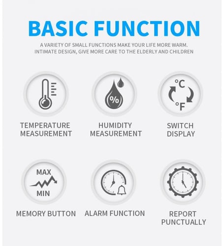 قارئ حرارة ورطوبة مع شاشة عرض