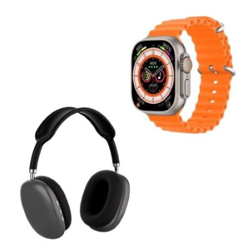 عرض 2X( ساعة الترا مقاس 49 + سماعة راس ب9)