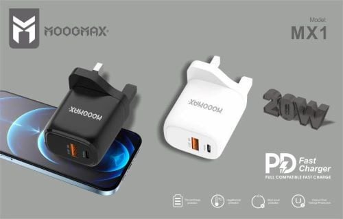 شاحن سريع محمول ثنائي المنفذ PD بقوة 20 واط من موج...