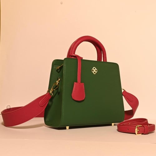 حقيبة ( قوس) باللون الزيتي و الفوشي