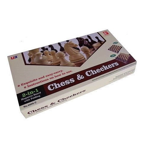 لعبة شطرنج وطاولة مغناطيس 2in1 حجم صغير