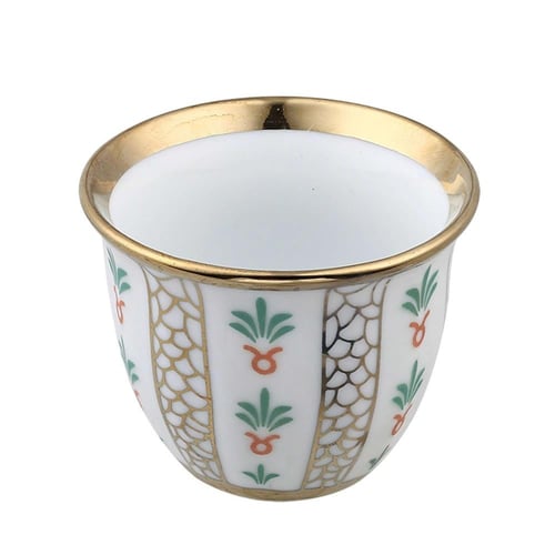 طقم اكواب قهوة 12 قطعة، متعددة الأحجام، بداوي ذهبي...