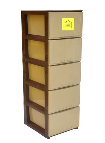 أدراج تخزين بلاستيك 5 أدوار متعددة الألوان