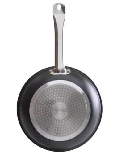 طاوة القلي جرانيت، متعددة الأحجام، لون أسود مع يد...